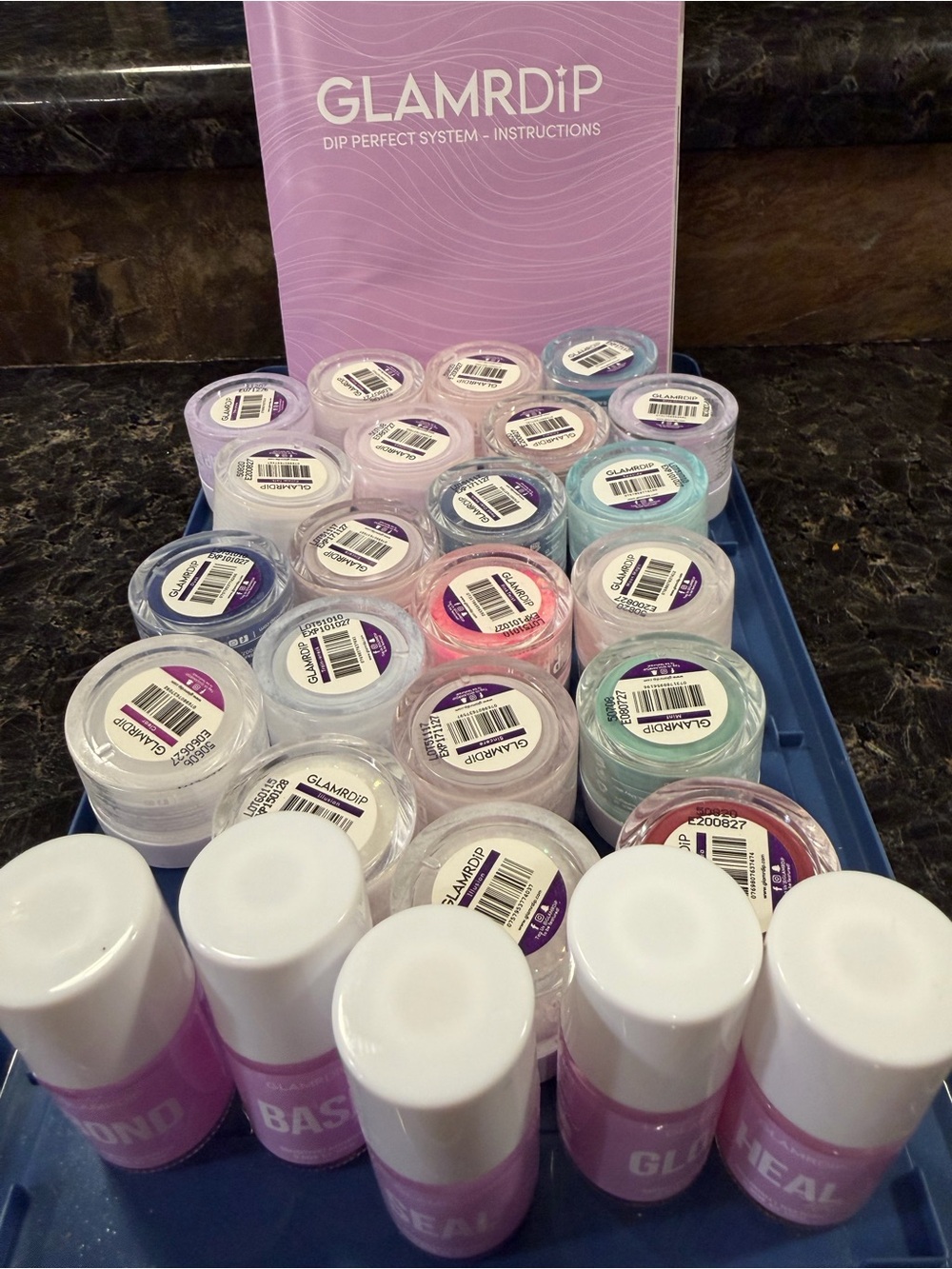 GlamRDip Dip Powder Set – 21 colors and liquids included!